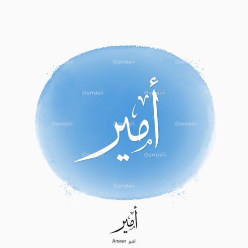 The name of Ameer or Amir in Arabic Thuluth Calligraphy, Vector, High-resolution transparent PNG and JPEG - إسم امير بخط الثلث العربي